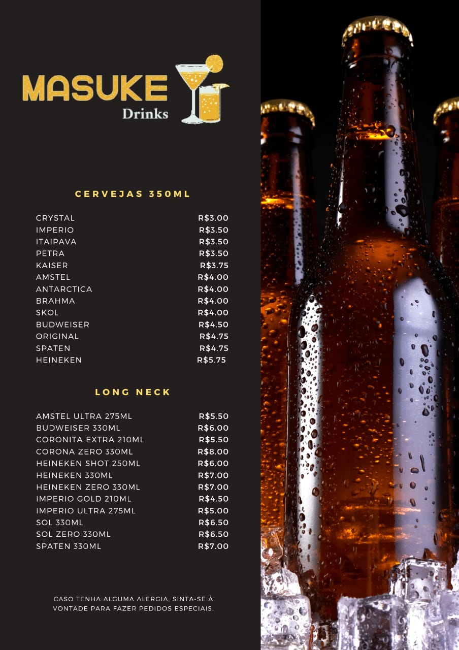 Cardápio MASUKE DRINKS